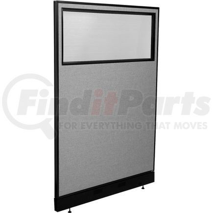 694728WPGY by GLOBAL INDUSTRIAL - Interion&#174; Office Partition Panel with Partial Window & Pass-Thru Cable, 48-1/4"W x 76"H, Gray