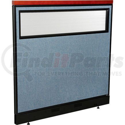 694774WPBL by GLOBAL INDUSTRIAL - Interion&#174; Deluxe Office Partition Panel w/Partial Window & Pass-Thru Cable 48-1/4Wx47-1/2H BLU