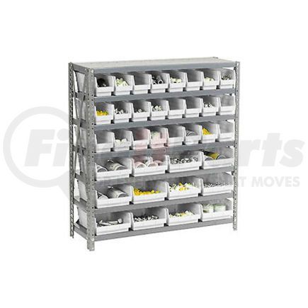 603438WH by GLOBAL INDUSTRIAL - Global Industrial&#153; Steel Shelving with 48 4"H Plastic Shelf Bins Ivory - 36x18x39-7 Shelves