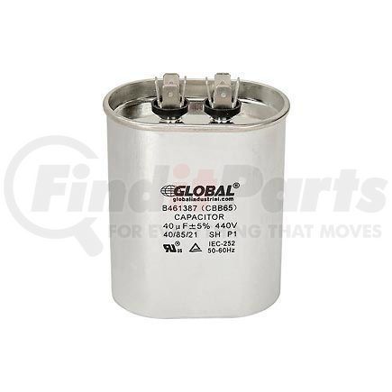 B461387 by GLOBAL INDUSTRIAL - Global Industrial&#8482; B461387, 40 +/- 5% MFD, 440V, Run Capacitor, Oval