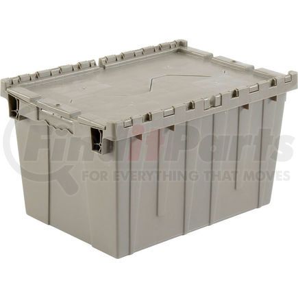 257814GYP by GLOBAL INDUSTRIAL - Attached Lid Shipping Container 27-3/16 x 16-5/8 x 12-1/2 Gray with Dolly Combo