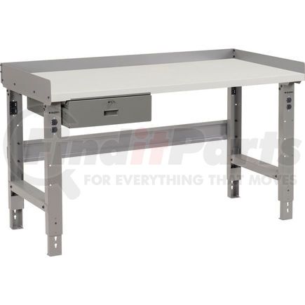 318727 by GLOBAL INDUSTRIAL - Global Industrial&#153; 72 x 36 Adj Height Workbench w/Drawer, Plastic Laminate Square Top - Gray