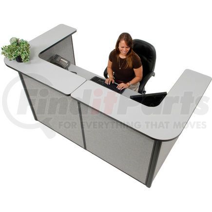 249008GG by GLOBAL INDUSTRIAL - Interion&#174; U-Shaped Reception Station, 88"W x 44"D x 44"H, Gray Counter & Panel