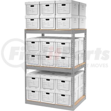 130099 by GLOBAL INDUSTRIAL - Global Industrial&#8482; Record Storage Open With Boxes 42"WX30"DX60"H - Gray