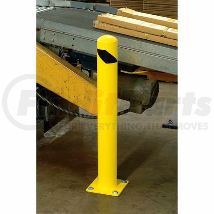 337328R by GLOBAL INDUSTRIAL - Global Industrial&#153; Floor Mount Round Safety Bollard, Yellow, 4.5''x42"H