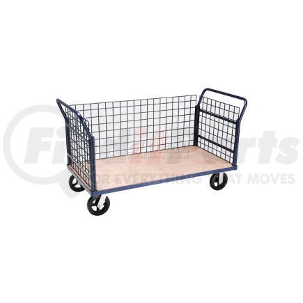 952688 by GLOBAL INDUSTRIAL - Global Industrial&#8482; Euro Truck With 3 Wire Sides & Wood Deck 60 x 30 2400 Lb. Capacity