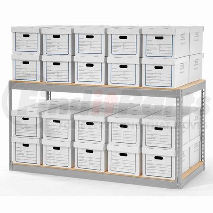 130155 by GLOBAL INDUSTRIAL - Global Industrial&#8482; Record Storage With Boxes 72"W x 30"D x 36"H - Gray