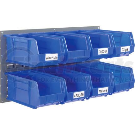 550203BL by GLOBAL INDUSTRIAL - Global Industrial&#153; Wall Bin Rack Panel 36 x19 - 8 Blue 8-1/4x14-3/4x7 Stacking Bins