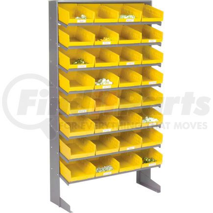 603425YL by GLOBAL INDUSTRIAL - Global Industrial&#153; 8 Shelf Floor Pick Rack - 32 Yellow Plastic Shelf Bins 8 Inch Wide 33x12x61