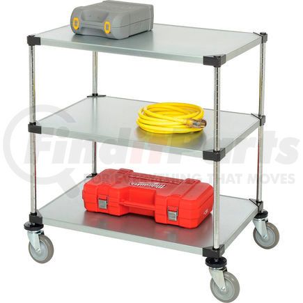 188891 by GLOBAL INDUSTRIAL - Nexel&#174; Adjustable Solid Galvanized Shelf Cart 36x24 3 Shelves 800 Lb. Cap