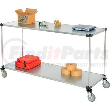 188886 by GLOBAL INDUSTRIAL - Nexel&#174; Adjustable Solid Galvanized Shelf Cart 72x24 2 Shelves 800 Lb. Cap