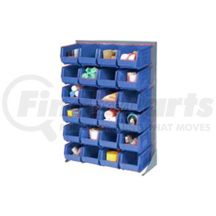 550164BL by GLOBAL INDUSTRIAL - Global Industrial&#153; Singled Sided Louvered Bin Rack 35 x 15 x 50 - 24 Blue Premium Stacking Bins