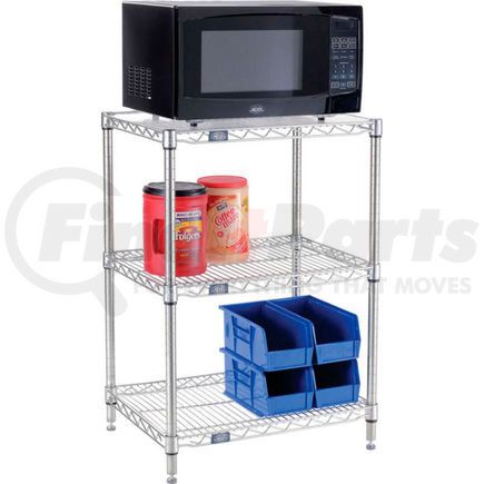 243073S by GLOBAL INDUSTRIAL - Nexel&#174; Poly-Z-Brite&#174; 3-Tier Microwave Station Kit,  24"L x 18"W x 36"H