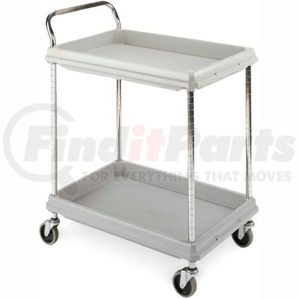 BC2030-2DG by METRO - Metro Deep-Ledge Utility Cart With Chrome Posts, 2 Shelf, 32"Lx21-1/2"W, Light Gray