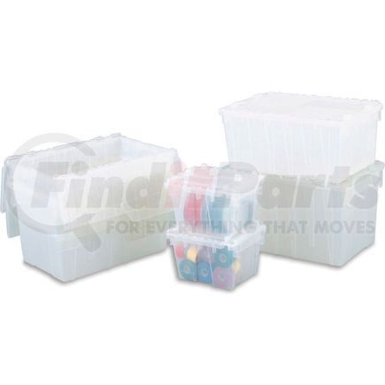 FP06-DECLSLX by LEWIS-BINS.COM - ORBIS Flipak&#174; Attached Lid Container FP06 - 15-1/5 x 10-9/10 x 9-7/10, Clear