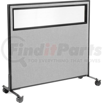 694982MGY by GLOBAL INDUSTRIAL - Interion&#174; Mobile Office Partition Panel with Partial Window, 48-1/4"W x 45"H, Gray