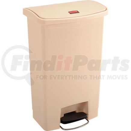 1883458 by RUBBERMAID - Rubbermaid&#174; Slim Jim&#174; 1883458 Plastic Step On Container, Front Step 13 Gallon - Beige