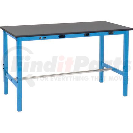 237383BBLA by GLOBAL INDUSTRIAL - Global Industrial&#153; 60 x 30 Adjustable Height Workbench - Power Apron, Phenolic Safety Edge Blue