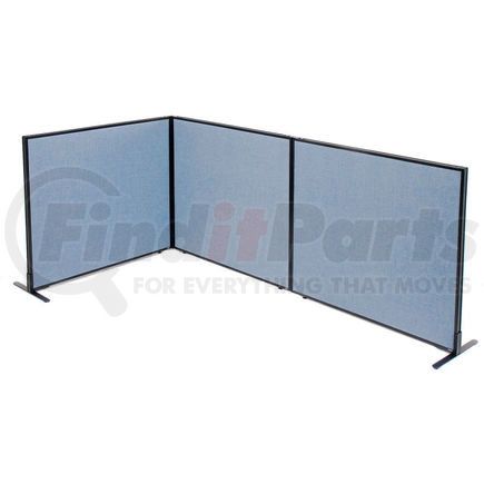 695052BL by GLOBAL INDUSTRIAL - Interion&#174; Freestanding 3-Panel Corner Room Divider, 48-1/4"W x 42"H Panels, Blue