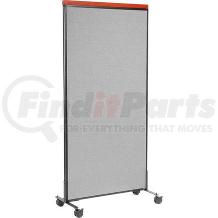 694969MGY by GLOBAL INDUSTRIAL - Interion&#174; Mobile Deluxe Office Partition Panel, 36-1/4"W x 76-1/2"H, Gray