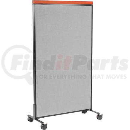 694968MGY by GLOBAL INDUSTRIAL - Interion&#174; Mobile Deluxe Office Partition Panel, 36-1/4"W x 64-1/2"H, Gray