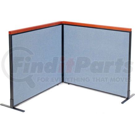695075BL by GLOBAL INDUSTRIAL - Interion&#174; Deluxe Freestanding 2-Panel Corner Room Divider, 48-1/4"W x 43-1/2"H Panels, Blue