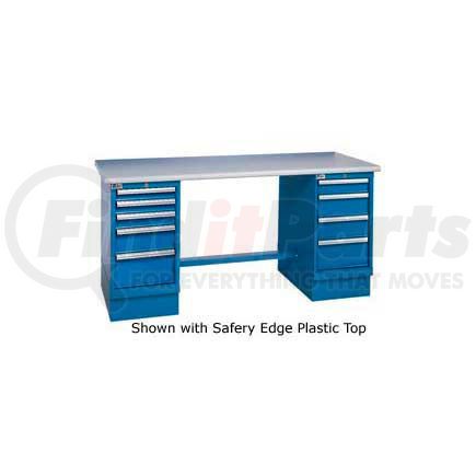 253877 by GLOBAL INDUSTRIAL - 72 x 30 Safety Maple Pedestal Workbench with 8 Drawers