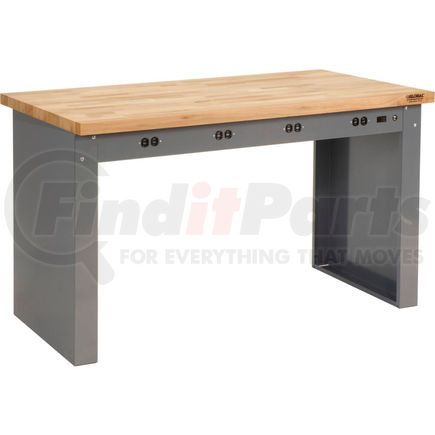 778327 by GLOBAL INDUSTRIAL - Global Industrial&#153; 96"W x 36"D Panel Leg Workbench - Power Apron & Maple Square Edge Top