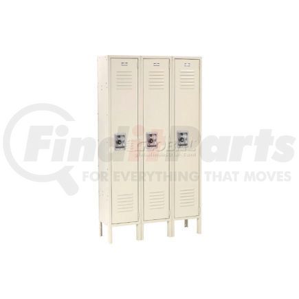 968261TN by GLOBAL INDUSTRIAL - Global Industrial&#153; Infinity&#174; Single Tier 3 Door Locker, 12"Wx18"Dx72"H, Tan, Assembled