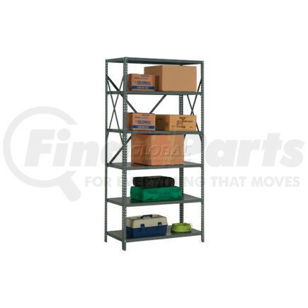 234172A by GLOBAL INDUSTRIAL - Global Industrial&#8482; Steel Shelving 20 Ga 48"Wx30"Dx73"H Open Clip Style 6 Shelf