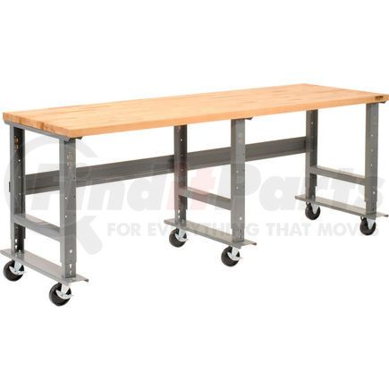 183179A by GLOBAL INDUSTRIAL - Global Industrial&#153; 96x36 Mobile Adjustable Height C-Channel Leg Workbench - Maple Square Edge