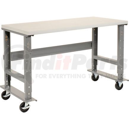 601423A by GLOBAL INDUSTRIAL - Global Industrial&#153; 60x36 Mobile Adj. Height C-Channel Leg Workbench - Laminate Square Edge