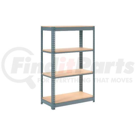 255660 by GLOBAL INDUSTRIAL - Global Industrial&#8482; Heavy Duty Shelving 48"W x 18"D x 72"H With 4 Shelves - Wood Deck - Gray