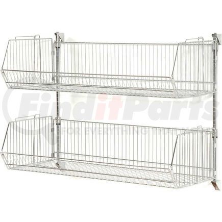 798313 by GLOBAL INDUSTRIAL - Wall Mount Basket Kit 48"W x 20"D x 12"H (2 Basket) Chrome