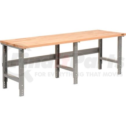 183179 by GLOBAL INDUSTRIAL - Global Industrial&#153; 96 x 36 Adjustable Height Workbench C-Channel Leg - Maple Square Edge - Gray