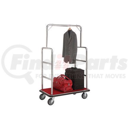 985116SL by GLOBAL INDUSTRIAL - Global Industrial&#8482; Silver Stainless Steel Bellman Cart Straight Uprights 6" Rubber Casters