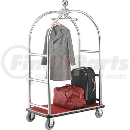 985118SL by GLOBAL INDUSTRIAL - Global Industrial&#153; Bellman Cart With Curved Uprights, 6" Casters, Silver Stainless Steel