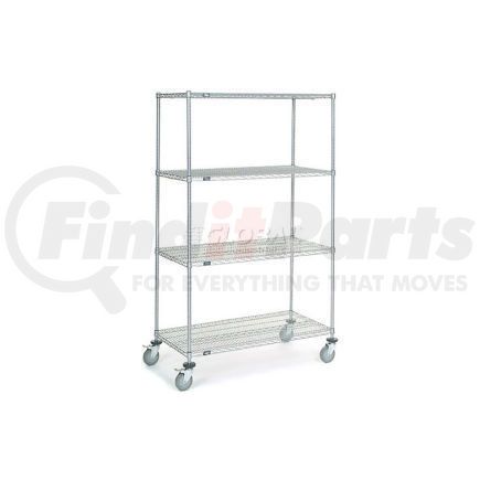 168227B by GLOBAL INDUSTRIAL - Nexel&#174; Chrome Wire Shelf Truck 48x24x80 1200 Pound Capacity with Brakes