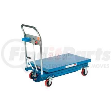 954852 by GLOBAL INDUSTRIAL - Global Industrial&#153; Mobile Scissor Lift Table with Hook-on Bin - 1100 Lb. Cap. 35 x 23 Platform