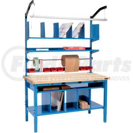 412444B by GLOBAL INDUSTRIAL - Complete Electric Packing Workbench Maple Butcher Block Square Edge - 60 x 36