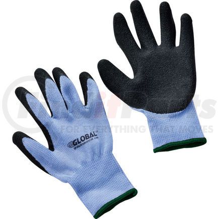 708348M by GLOBAL INDUSTRIAL - Global Industrial&#8482; Crinkle Latex Coated Gloves, Polyester Knit, Black/Blue, Medium, 1-Pair