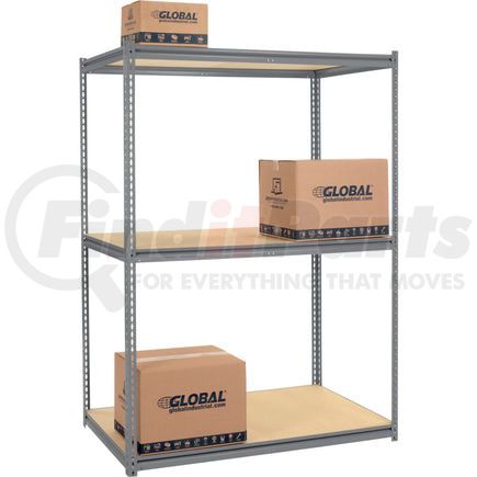 580894GY by GLOBAL INDUSTRIAL - Global Industrial&#153; High Cap. Starter Rack 60Wx36Dx84H 3 Levels Wood Deck 1500lb Per Shelf GRY