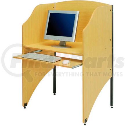 250771 by GLOBAL INDUSTRIAL - Interion&#174; Privacy Study Carrel, Teak