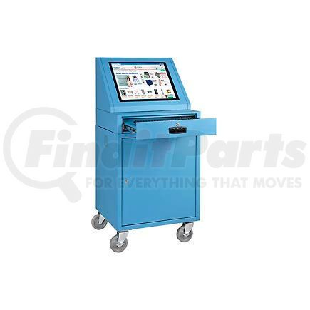 273115BL by GLOBAL INDUSTRIAL - Global Industrial&#8482; LCD Mobile Console Computer Cabinet, Blue