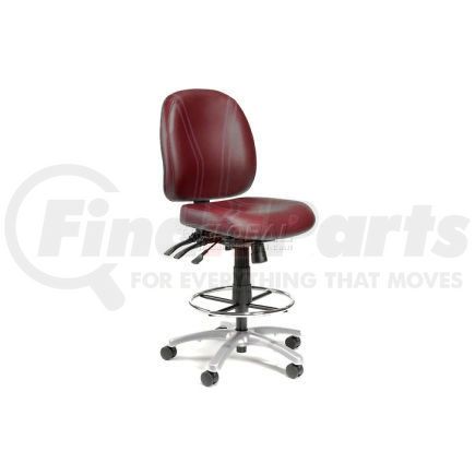 250685BY by GLOBAL INDUSTRIAL - Interion&#174; Vinyl Stool - 8 Way Adjustable - Burgundy