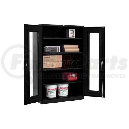 237615BK by GLOBAL INDUSTRIAL - Global Industrial&#8482; Clear View Storage Cabinet Easy Assembly 48x24x78 - Black