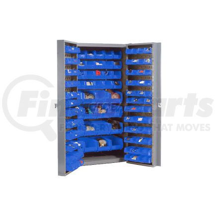 662145BL by GLOBAL INDUSTRIAL - Global Industrial&#153; Bin Cabinet Deep Door - 136 Blue Bins, 16-Gauge Unassembled Cabinet 38x24x72