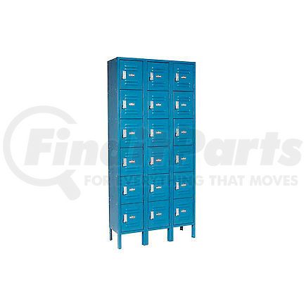 269693BL by GLOBAL INDUSTRIAL - Global Industrial&#153; Paramount&#174; Six Tier 18 Door Locker, 12"Wx18"Dx12"H, Blue, Assembled