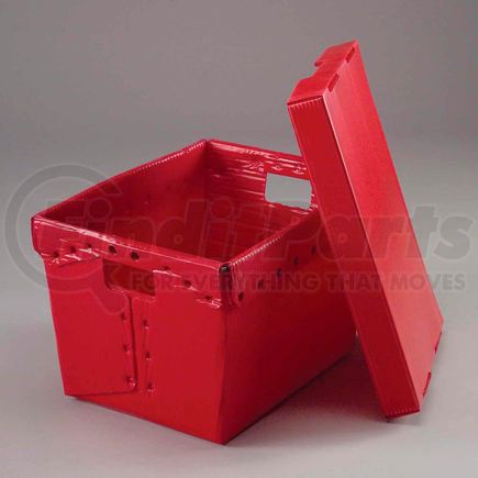 257920RD by GLOBAL INDUSTRIAL - Global Industrial&#153; Corrugated Plastic Postal Mail Tote With Lid 18-1/2x13-1/4x12 Red