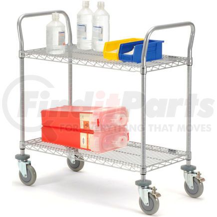 168208B by GLOBAL INDUSTRIAL - Nexel&#174; Utility Cart, 2 Shelf, Nexelate&#174; , 36"L x 24"W x 39"H, Polyurethane Brake Casters